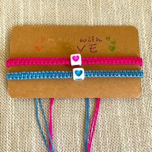 NWT Kid’s Macrame Heart Friendship Bracelets